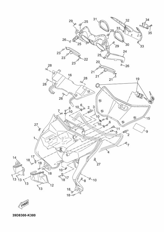 Yamaha 37P-F8339-00-P2 Mold, Leg Shield — shown on the Leg Shield parts diagram
