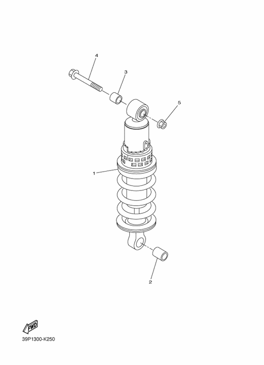 Yamaha 39P-22210-00 Shock Absorber Assy, Rear — shown on the Rear Suspension parts diagram