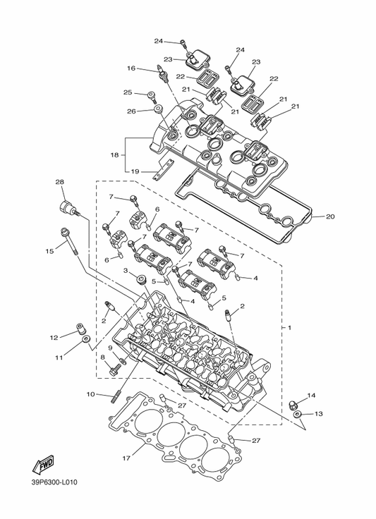 Yamaha 4C8-11191-00 Cover, Cylinder Head 1 — shown on the Cylinder Head parts diagram