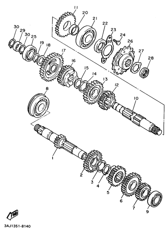 Yamaha 90179-18552 Nut — shown on the Transmission parts diagram