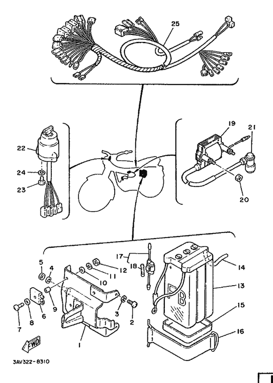 Yamaha 56J-82370-00 Plug Cap Assy — shown on the Electrical 1 parts diagram