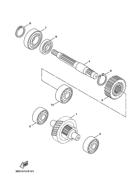 Yamaha 93102-25804 Oil Seal — shown on the Transmission parts diagram