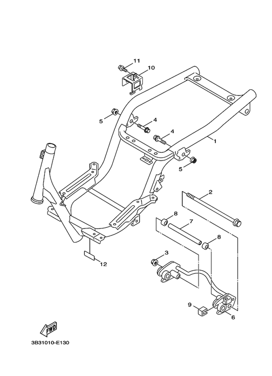 Yamaha 5ST-F139X-00 Damper — shown on the Frame parts diagram