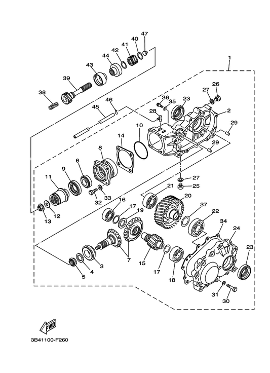 Yamaha 3B4-46151-00 . Housing, Drive Shaft — shown on the Drive Shaft parts diagram
