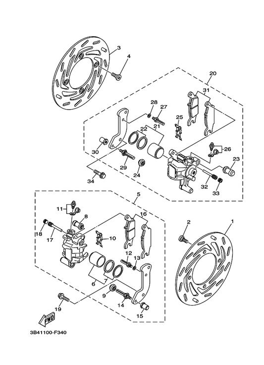 Yamaha 5DH-25916-00 . Plug — shown on the Front Brake Caliper parts diagram