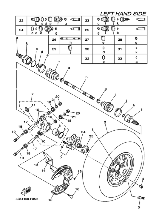 Yamaha 3B4-2510F-00 Ball Joint Set — shown on the Rear Wheel parts diagram