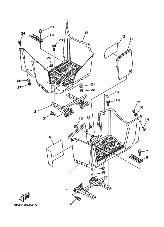 Yamaha 5GH-2741A-10 Arm 1 — shown on the Stand & Footrest parts diagram