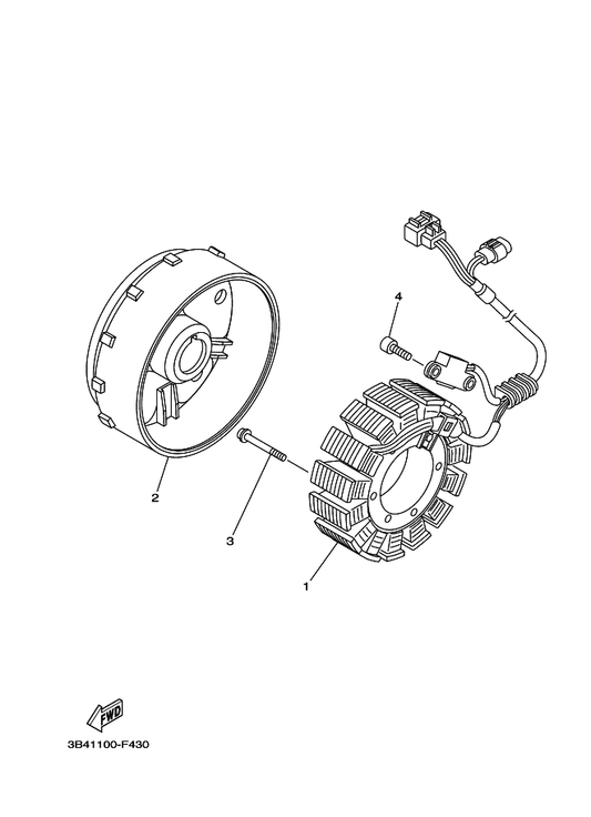 Yamaha 28P-81450-01 Rotor Assy — shown on the Generator parts diagram
