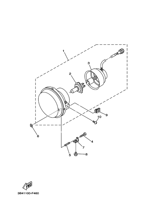 Yamaha 5GH-84703-00 Bracket — shown on the Headlight parts diagram