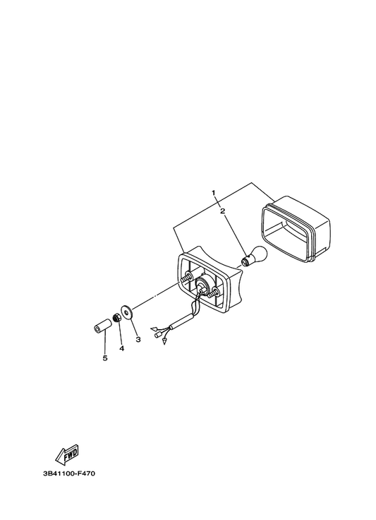 Yamaha 3FA-84710-01 Taillight Unit Assy — shown on the Taillight parts diagram