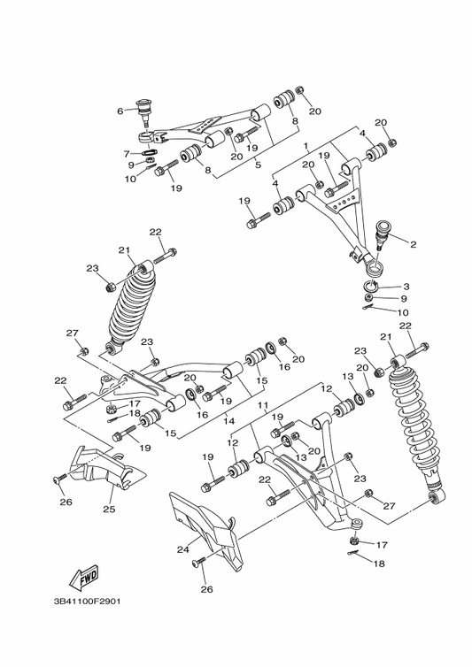 Yamaha 5KM-22149-00 Washer — shown on the Front Suspension & Wheel parts diagram