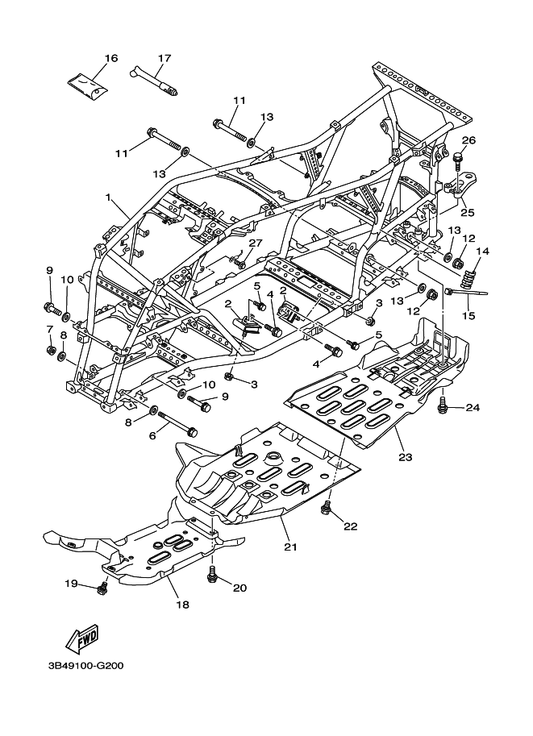 Yamaha 28P-28100-01 Tool Kit — shown on the Frame parts diagram