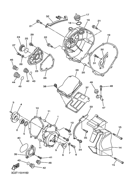 Yamaha 3C3-15189-10 Plug — shown on the Crankcase Cover 1 parts diagram