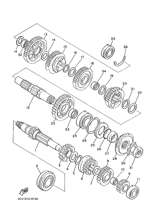 Yamaha 90387-300R4 Collar — shown on the トランスミツシヨン parts diagram