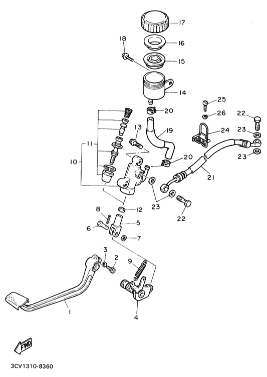 Yamaha 31A-27222-00 Joint — shown on the リヤマスタシリンダ parts diagram