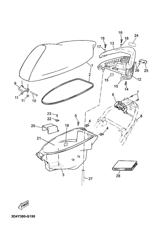 Yamaha 5RW-F819D-D5 Manual,Owner'S — shown on the Seat parts diagram