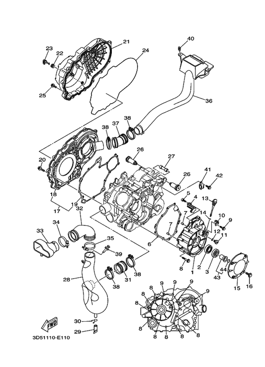 Yamaha 93210-16290 . O-Ring — shown on the Crankcase Cover 1 parts diagram