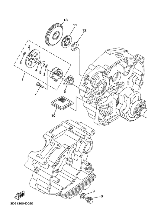 Yamaha 5HH-E3329-00 Gasket, Pump Cover — shown on the Oil Pump parts diagram