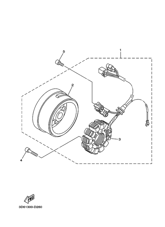 Yamaha 9131M-06014 Bolt — shown on the Generator parts diagram