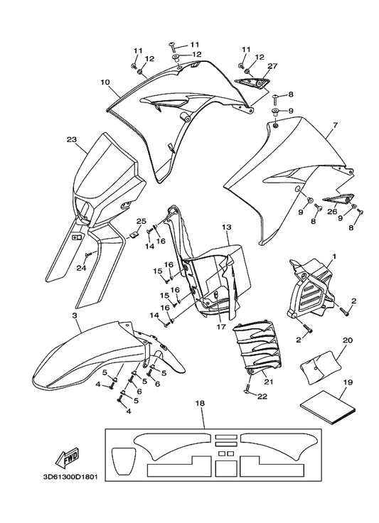 Yamaha 3D6-F8199-G0 Manual,Owner'S — shown on the Front Body parts diagram