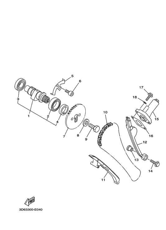 Yamaha 94581-94088 Chain — shown on the Camshaft & Chain parts diagram