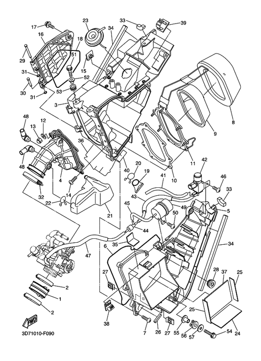 Yamaha 5PS-1446E-00 . Tank, Surge — shown on the Intake parts diagram