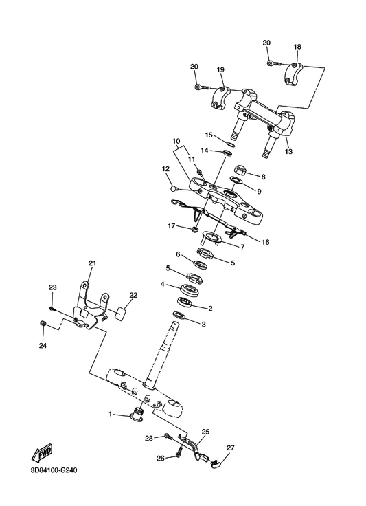 Yamaha 4WM-23497-00 Grommet — shown on the Steering parts diagram