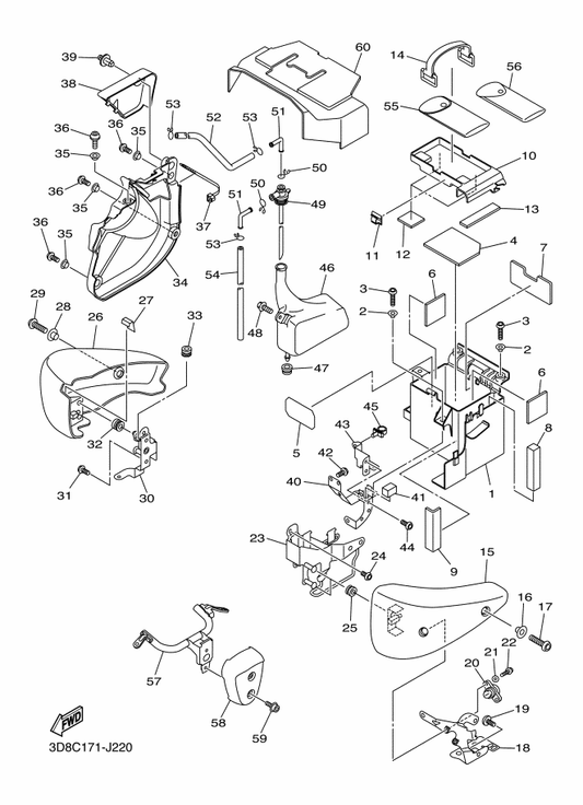 Yamaha 90464-07002 Clamp — shown on the Side Cover parts diagram