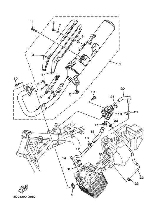Yamaha 5VL-E4872-00 Pipe 2 — shown on the Exhaust parts diagram