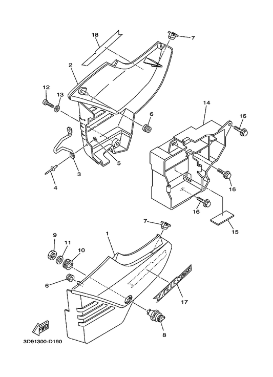 Yamaha 90201-04803 Washer, Plate — shown on the Side Cover parts diagram