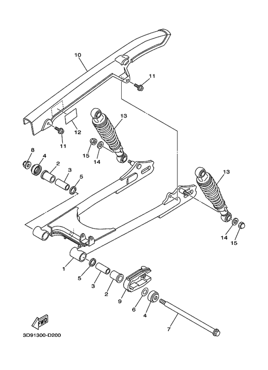 Yamaha 93109-18809 Oil Seal — shown on the Rear Arm & Suspension parts diagram