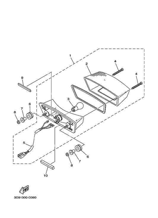 Yamaha 90387-06837 Collar — shown on the Taillight parts diagram