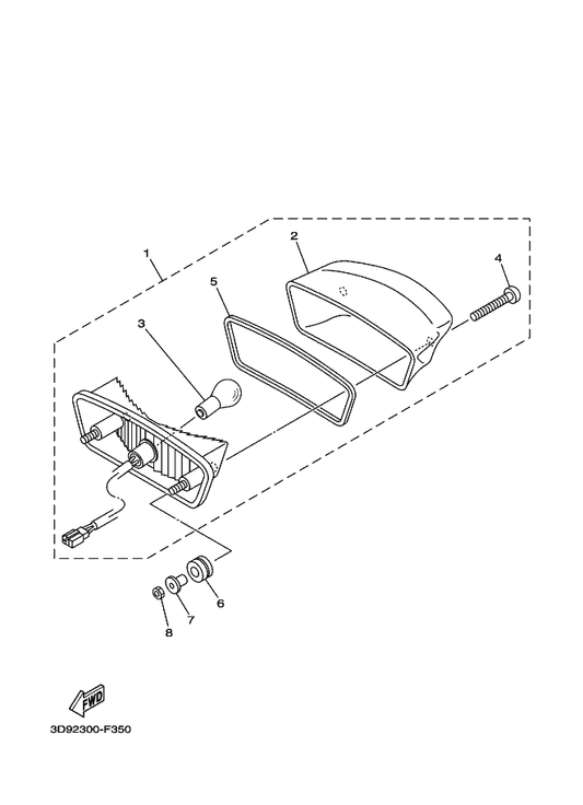 Yamaha 3D9-H4700-00 Taillight Assy — shown on the Taillight parts diagram