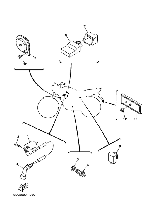 Yamaha 90179-05805 Nut — shown on the Electrical 2 parts diagram