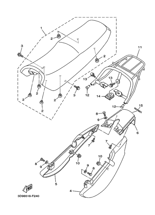 Yamaha 3D9-F4481-00 Plug — shown on the Seat parts diagram
