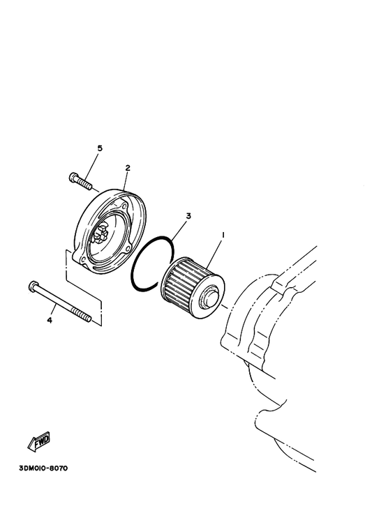 Yamaha 98504-06090 Screw, Pan Head — shown on the Oil Cleaner parts diagram