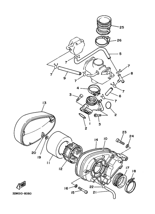 Yamaha 2UJ-13978-00 Pipe, Regulator — shown on the Intake parts diagram