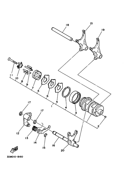 Yamaha 3Y1-18185-01 . Segment — shown on the Shift Cam & Fork parts diagram