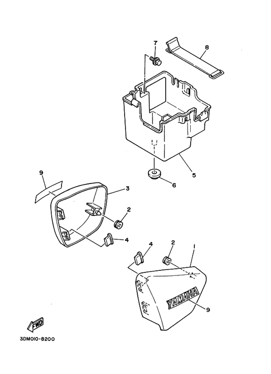 Yamaha 2UJ-21711-00-JW Cover, Side 1 — shown on the Side Cover parts diagram