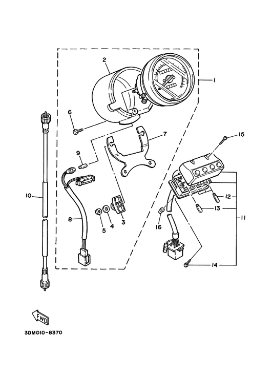 Yamaha 90179-04579 Nut — shown on the Meter parts diagram