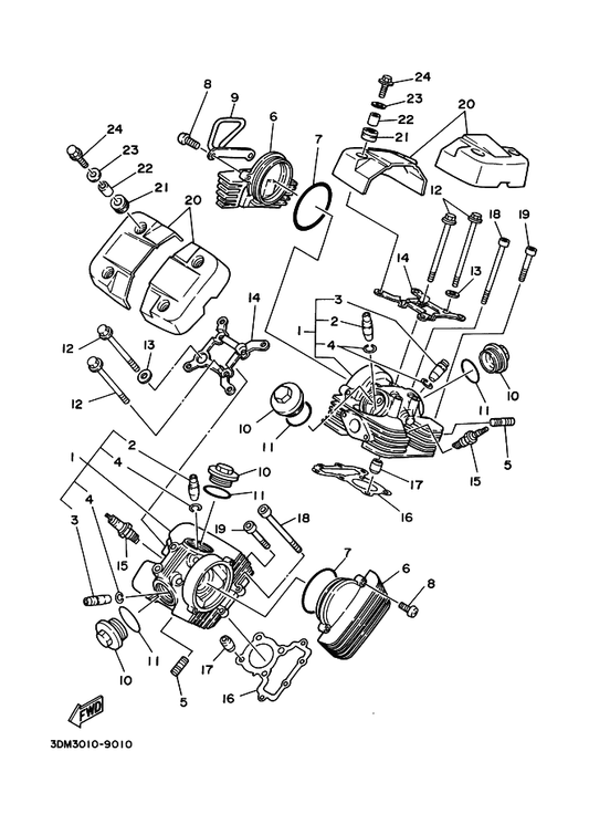 Yamaha 2UJ-11142-01 Bracket, Cylinder Head Cover 2 — shown on the Cylinder Head parts diagram