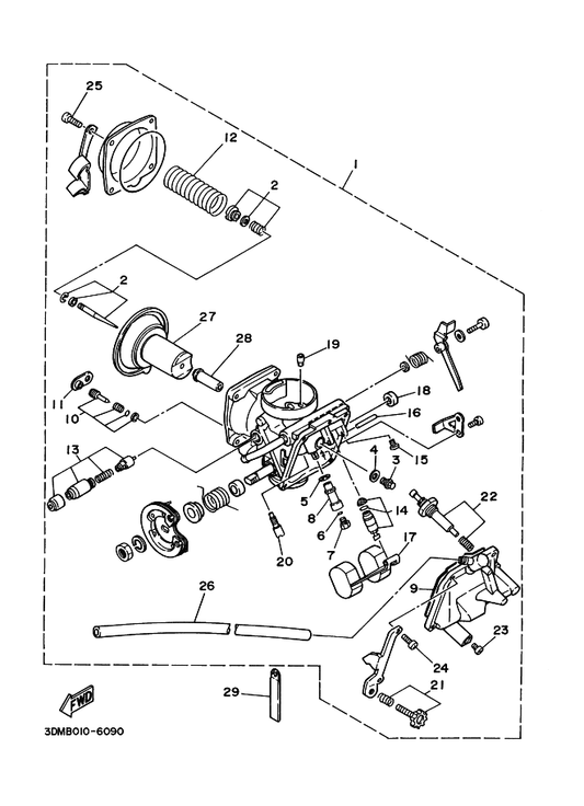 Yamaha 4RF-1410A-00 . Starter Set — shown on the Carburetor parts diagram