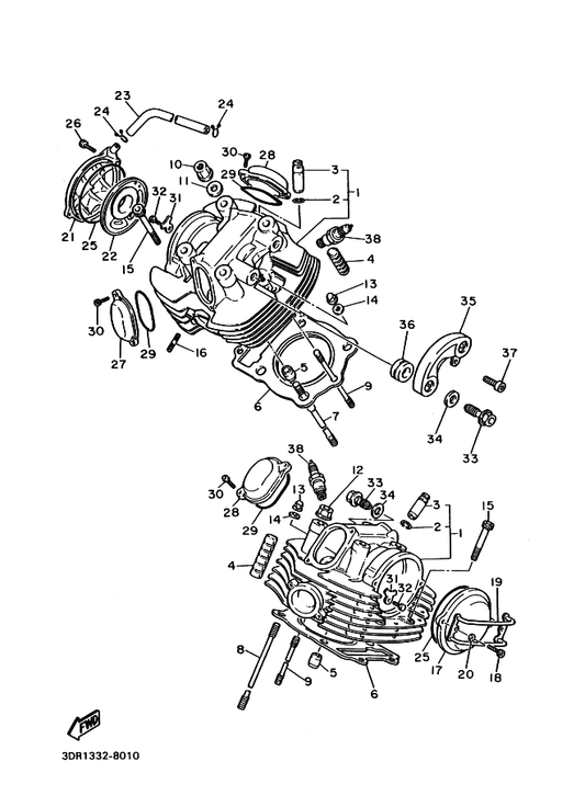 Yamaha 95617-08640 ボルト,スタツド — shown on the シリンダヘツド parts diagram