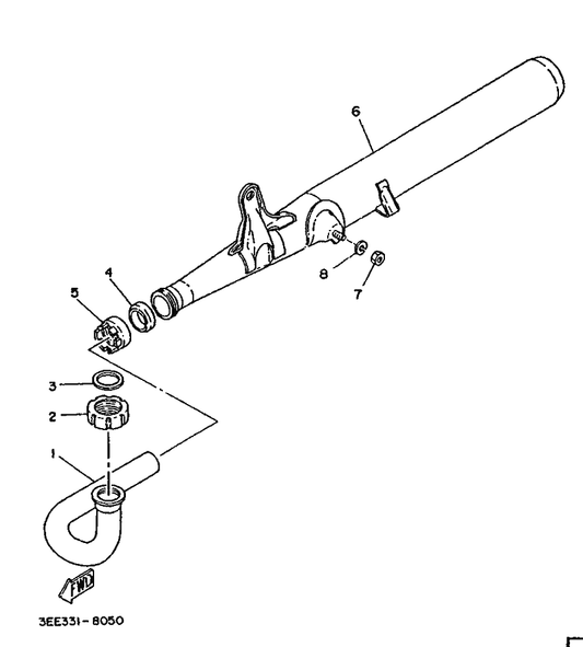 Yamaha 109-14713-00 Nut, Muffler Joint — shown on the Exhaust parts diagram