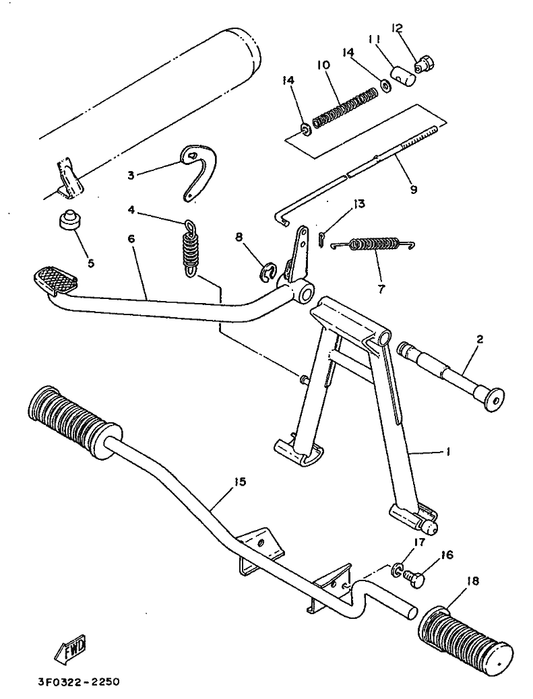 Yamaha 180-27231-01 Rod, Brake — shown on the Stand & Footrest parts diagram