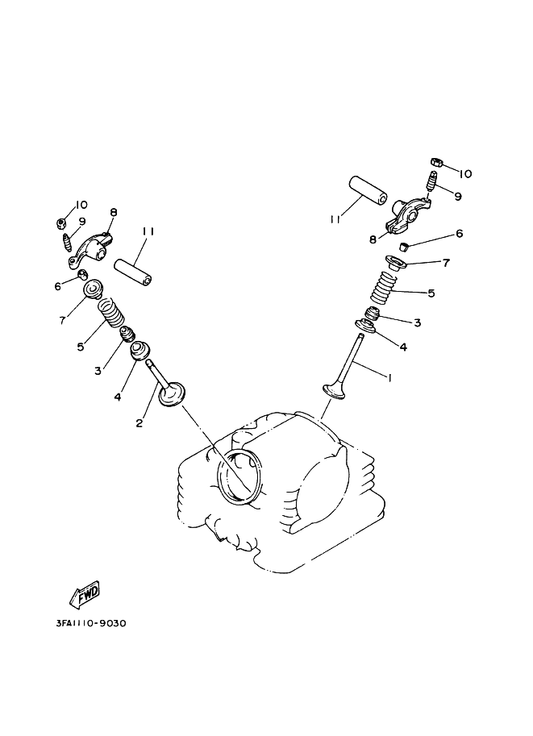 Yamaha 5AP-12111-01 Valve, Intake — shown on the Valve parts diagram