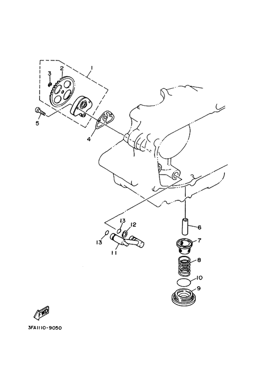 Yamaha 90155-06007 Screw, Flat Fillister — shown on the Oil Pump parts diagram