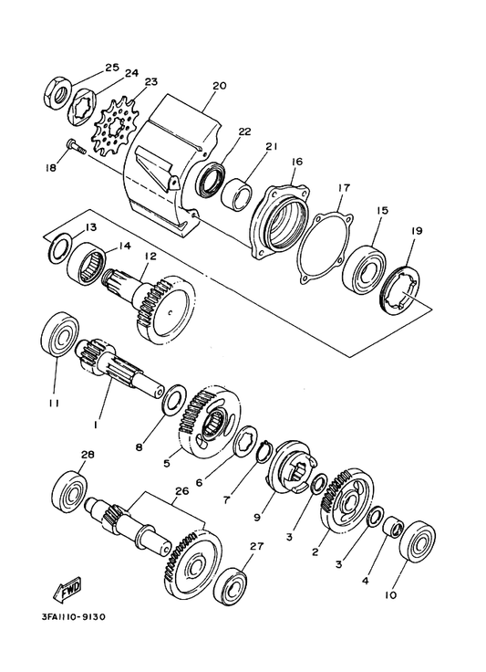 Yamaha 90387-251W4 Collar — shown on the Transmission parts diagram