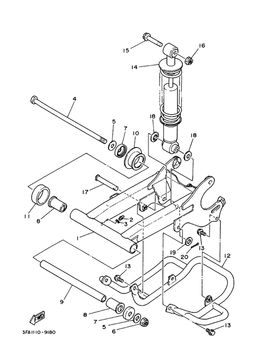 Yamaha 2A6-22152-00 Seal, Guard — shown on the Rear Arm & Suspension parts diagram