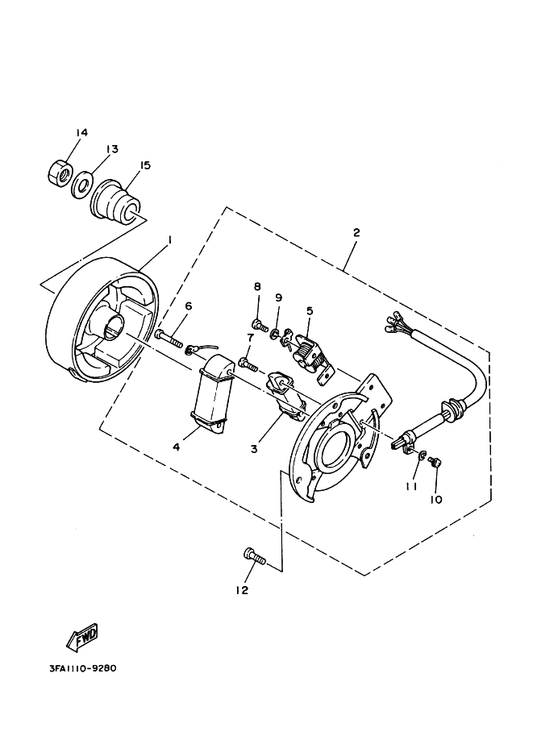 Yamaha 90170-12181 Nut — shown on the Generator parts diagram